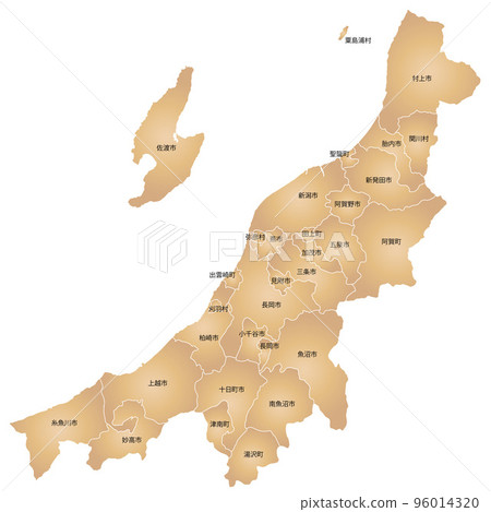 Niigata prefecture and municipalities map 96014320