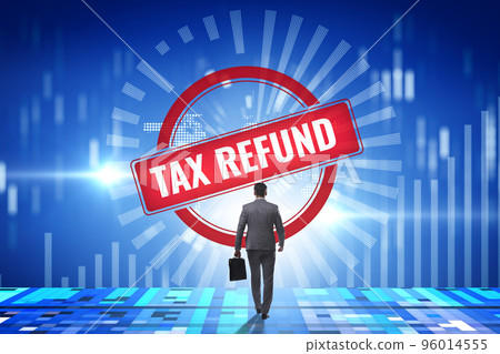 Businessman in tax refund concept 96014555