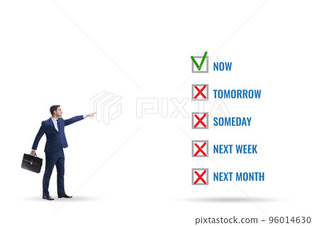 Concept of procrastination with now or later Concept of procrastination with now or later 96014630