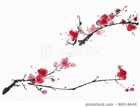 Plum blossom realistic illustration - Stock Illustration [96014648
