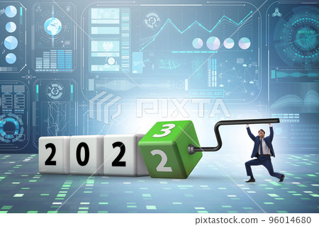 Concept of the year 2022 turning to 2023 96014680