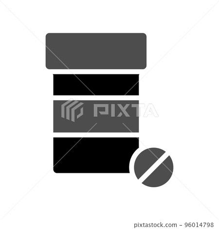 Illustration Vector Graphic of Pill Jar Icon Illustration Vector Graphic of Pill Jar Icon 96014798