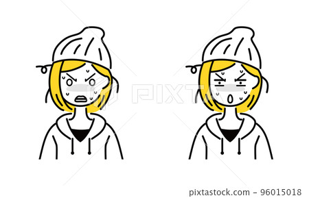 Surprised woman shock 96015018