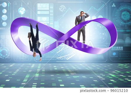 Businessman running on the endless loop 96015210