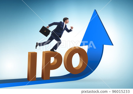 Businessman in the initial public offering IPO concept 96015233