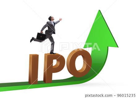Businessman in the initial public offering IPO concept 96015235