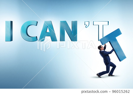 Determination concept with businessman and letters Determination concept with businessman and letters 96015262