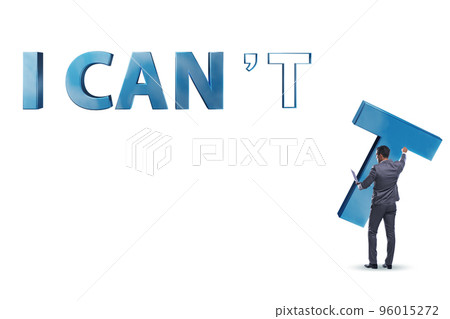 Determination concept with businessman and letters Determination concept with businessman and letters 96015272