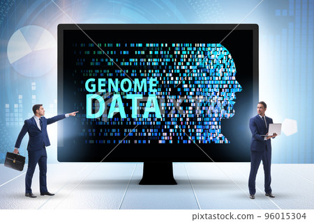 Businessman in genome data concept 96015304