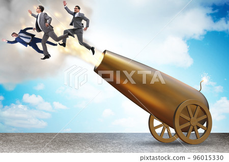Concept with cannon and businessman 96015330