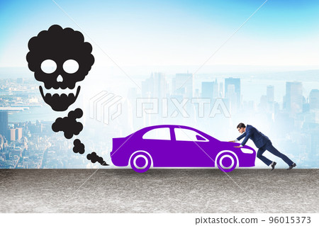 Car pollution in ecological concept 96015373