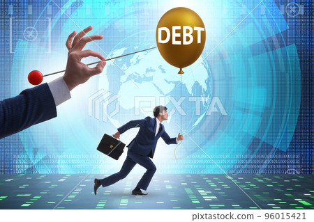 Debt and loan concept with balloon Debt and loan concept with balloon 96015421