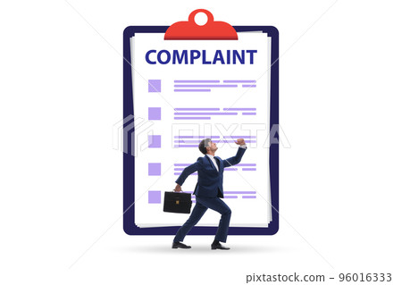 Businessman in customer complaint concept Businessman in customer complaint concept 96016333