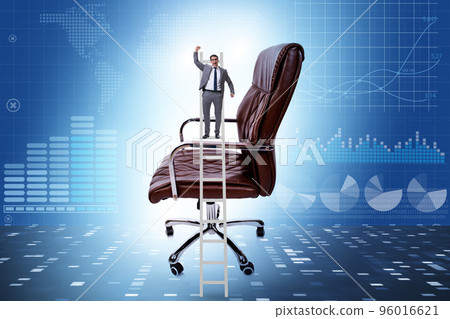 Businessman in the career concept climbing chair 96016621