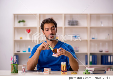 Young male dentist working in the clinic Young male dentist working in the clinic 96017915