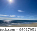 Sky and sea with contrails 96017951