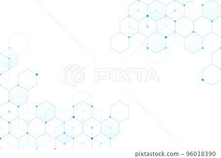 Abstract hexagonal molecular structures in technology background and science style. Medical design. Vector illustration 96018390