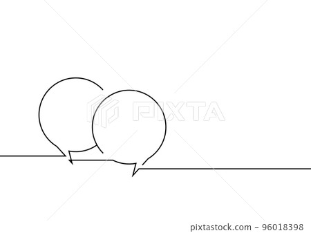 Continuous line drawing. Speech bubbles isolated on white background For mobile app and social media. Vector illustration Continuous line drawing. Speech bubbles isolated on white background For mobile app and social media. Vector illustration 96018398
