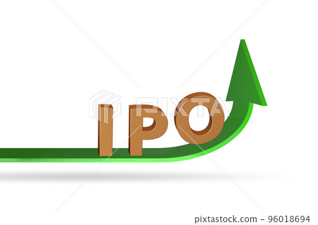 IPO concept with growth chart - 3d rendering IPO concept with growth chart - 3d rendering 96018694