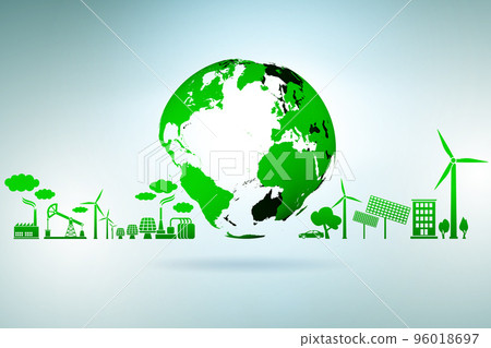 Ecology concept with ecological elements 96018697