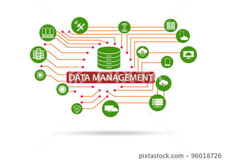 Illustration of data management concept Illustration of data management concept 96018726