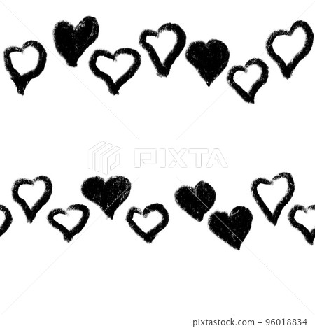 Hand drawn seamless pattern St valentines day black white hearts. Love romantic sweetheart fall in love fabric print, monochrome minimalist background, for invitations cards wrapping paper design. Hand drawn seamless pattern St valentines day black white hearts. Love romantic sweetheart fall in love fabric print, monochrome minimalist background, for invitations cards wrapping paper design. 96018834