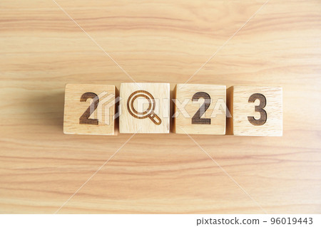 2023 block with magnifying glass icon. SEO, Search Engine Optimization, hiring , Advertising, Idea, Strategy, marketing, Keyword, Content and New Year start concepts 2023 block with magnifying glass icon. SEO, Search Engine Optimization, hiring , Advertising, Idea, Strategy, marketing, Keyword, Content and New Year start concepts 96019443