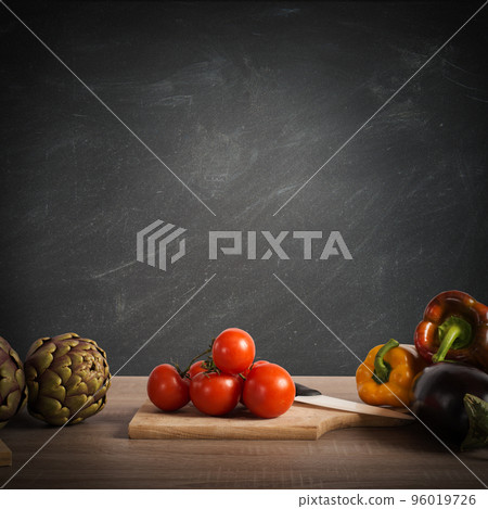 Recipe or menu on blackboard Recipe or menu on blackboard 96019726