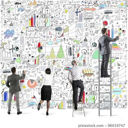 Business project on wall 96019747