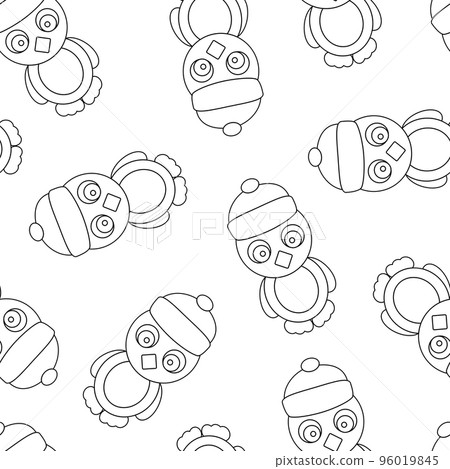 Seamless Pattern with Penguin on White Background. Seamless Pattern with Penguin on White Background. 96019845