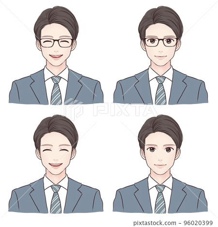 西裝和眼鏡的男人的插圖素材 96020399