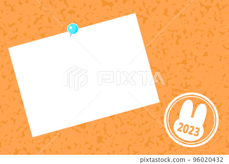2023 Rabbit New Year's card Cork board photo frame 1 2023 white stamp 2023 Rabbit New Year's card Cork board photo frame 1 2023 white stamp 96020432