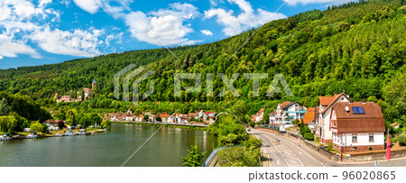 Zwingenberg Village with its castle above the Neckar river in Odenwald - Baden-Wurttemberg, Germany Zwingenberg Village with its castle above the Neckar river in Odenwald - Baden-Wurttemberg, Germany 96020865