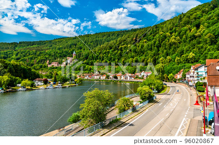 Zwingenberg Village with its castle above the Neckar river in Odenwald - Baden-Wurttemberg, Germany Zwingenberg Village with its castle above the Neckar river in Odenwald - Baden-Wurttemberg, Germany 96020867