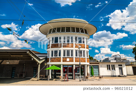 Old railway interlocking tower at Bruchsal station near Karlsruhe in Germany Old railway interlocking tower at Bruchsal station near Karlsruhe in Germany 96021012