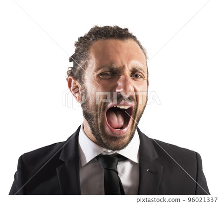Furious businessman screaming Furious businessman screaming 96021337