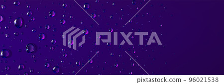 Pure clear water drops on purple wet surface Pure clear water drops on purple wet surface 96021538