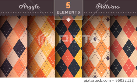 Halloween Argyle seamless patterns, square background, textile texture, rhomb scottish fabric. 96022138