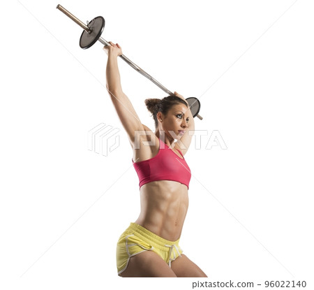 Hard workout with barbell 96022140