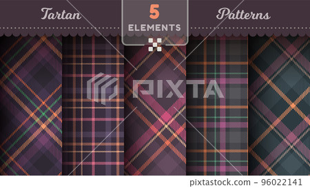 Tartan Halloween seamless patterns, merry christmas texture, checkered scottish fabric. 96022141
