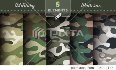 Camouflage seamless patterns, military texture, bundle war fabric Camouflage seamless patterns, military texture, bundle war fabric 96022172