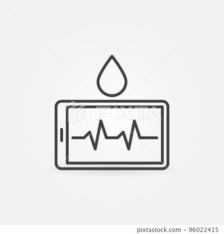Smartphone with Water Drop linear vector icon or logo 96022415