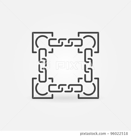 Block-Chain outline icon - vector Block Chain line symbol Block-Chain outline icon - vector Block Chain line symbol 96022518