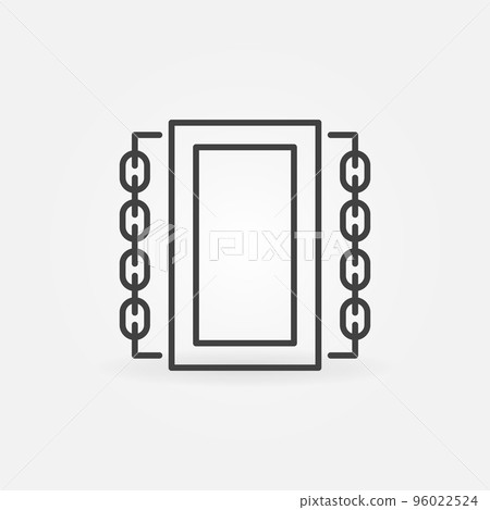 Blockchain line icon. Block with Chain vector concept symbol 96022524
