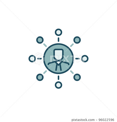 Businessman and Circles vector Networking colored icon 96022596