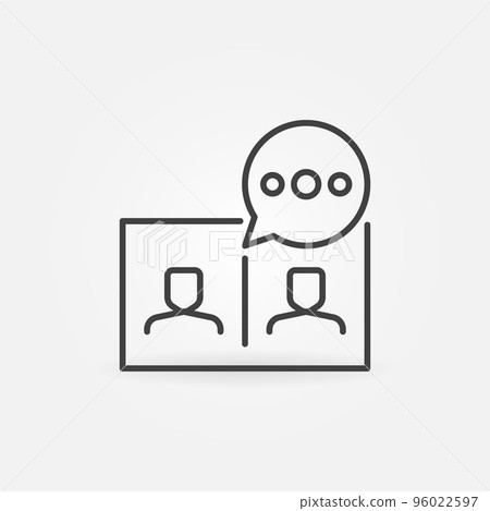 Video Conference or Online Meeting vector linear icon 96022597