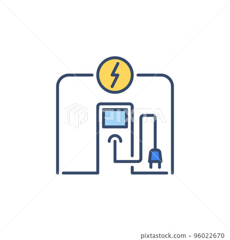 Electric Recharging Point vector concept colored icon 96022670
