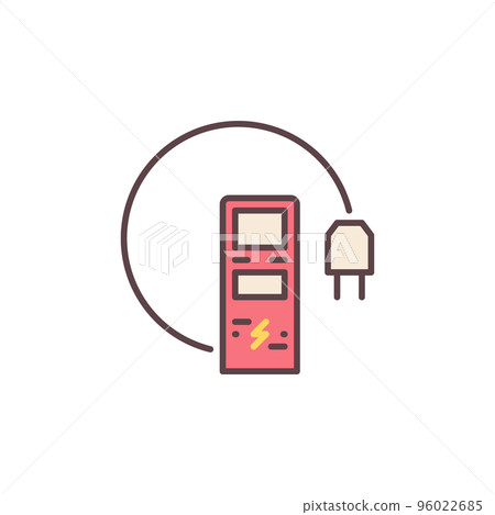 Electric Vehicle Charging Station vector colored icon Electric Vehicle Charging Station vector colored icon 96022685