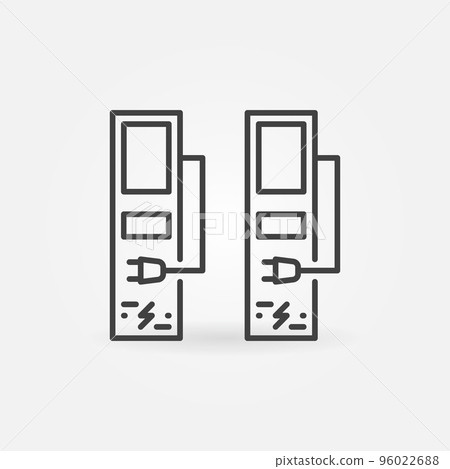 Public Electric Vehicle Charging Network line vector icon 96022688