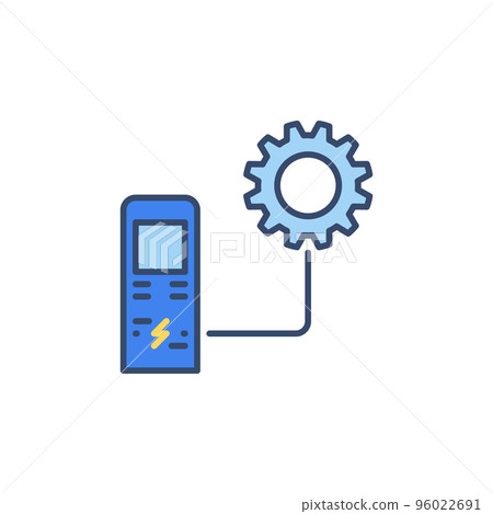 EV Recharging Point with Cog Wheel vector colored icon EV Recharging Point with Cog Wheel vector colored icon 96022691